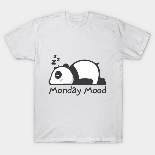 Panda Monday Mood T-Shirt by brand.re